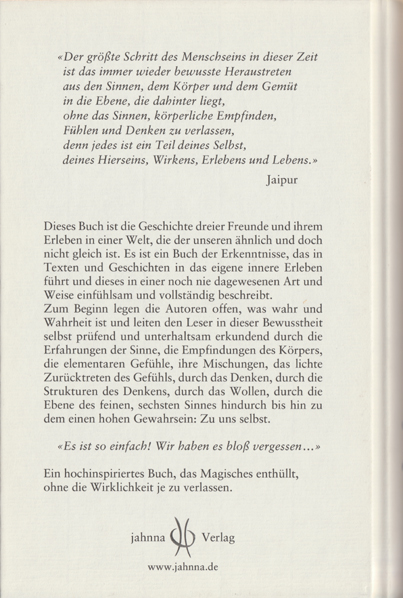 jahnna &ndash; das Buch der Menschen, Buchr&uuml;cken